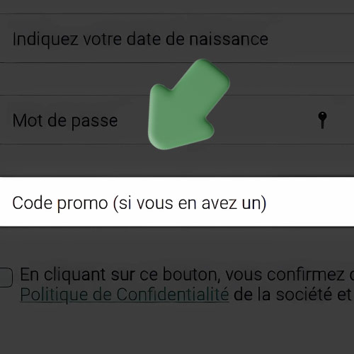Instruction Ajoutez un code promotionnel (facultatif)