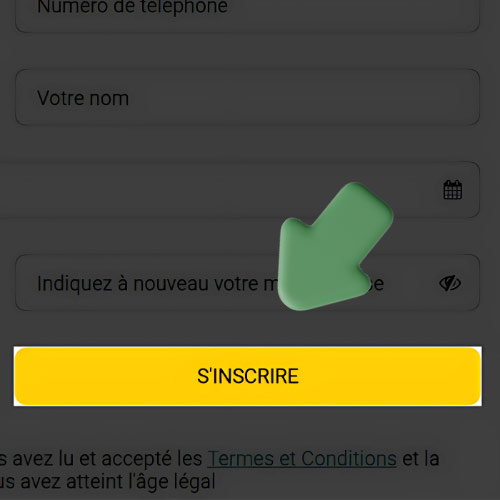 Instruction Terminez l'inscription