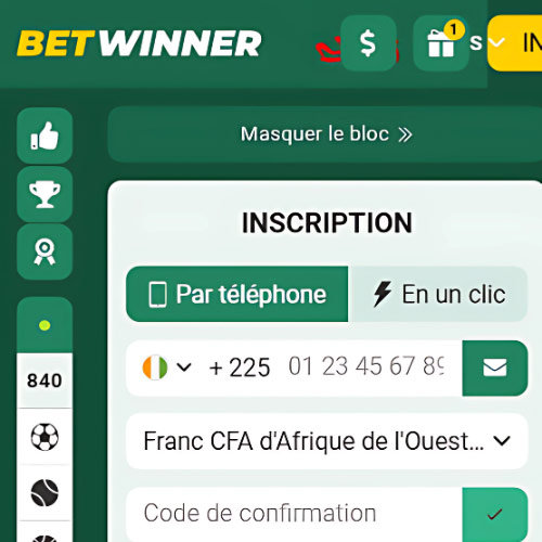 Instruction Visitez le site web Betwinner CI